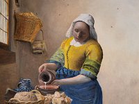 The Milkmaid - Soggetto originale di Johannes Vermeer  Olio su MDF - 45,5 x 41
